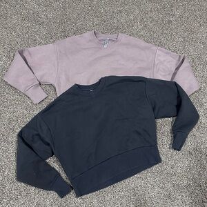 Next Level Heavyweight Cropped Crewneck Bundle – Black & Mauve – S